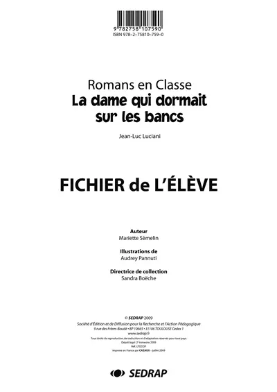La dame qui dormait sur les bancs, Jean-Luc Luciani : fichier de l'élève