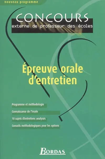 Epreuve orale d'entretien