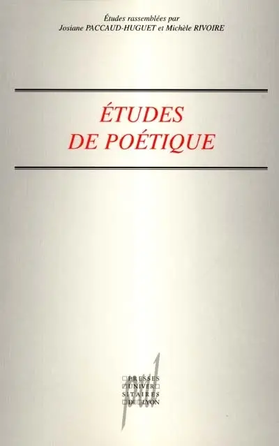 Etudes de poétique