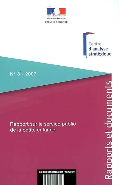 Rapport sur le service public de la petite enfance