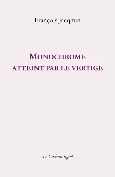 Monochrome atteint par le vertige. De la blancheur