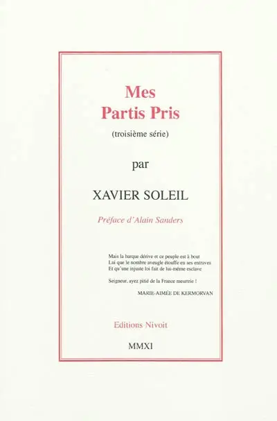 Mes partis pris (troisième série)