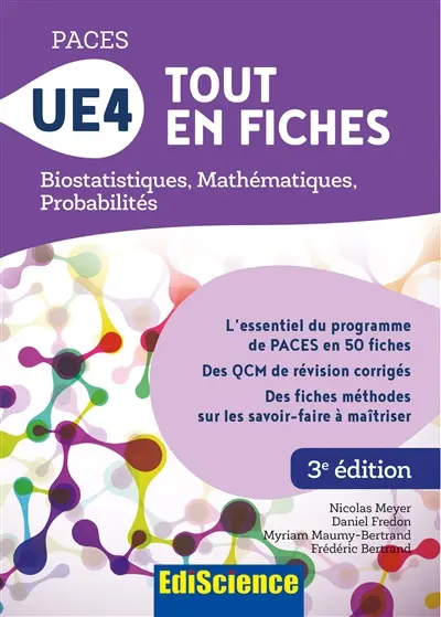 Paces UE4 tout en fiches : mathématiques, probabilités, biostatistiques