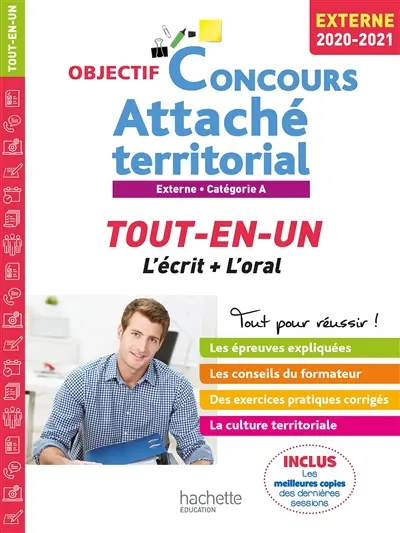 Attaché territorial : tout-en-un, l'écrit + l'oral : externe, catégorie A, 2020-2021