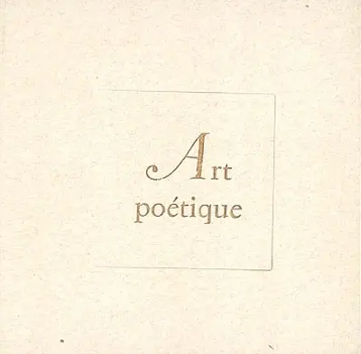 Art poétique