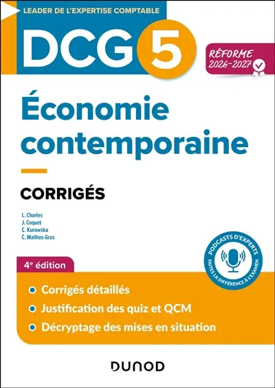 DCG 5, économie contemporaine : corrigés : réforme 2026