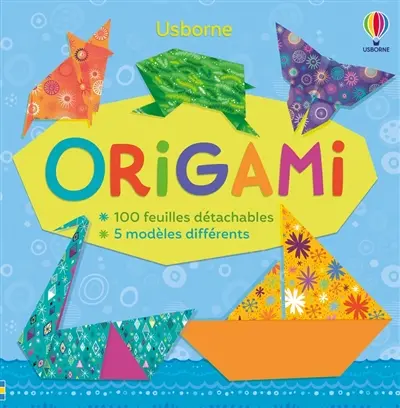 Origami : 100 feuilles détachables, 5 modèles différents : renard, cygne, voilier, grenouille, papillon