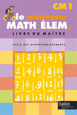 Math élém. CM1, cycle des approfondissements : livre du maître