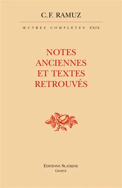 Oeuvres complètes. Vol. 29. Notes anciennes et textes retrouvés