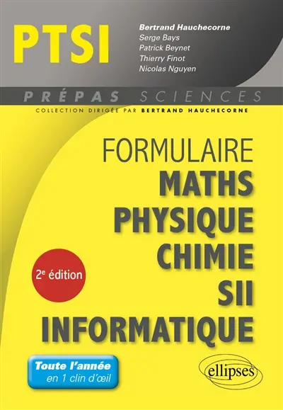 Formulaire PTSI : maths, physique, chimie, SII, informatique