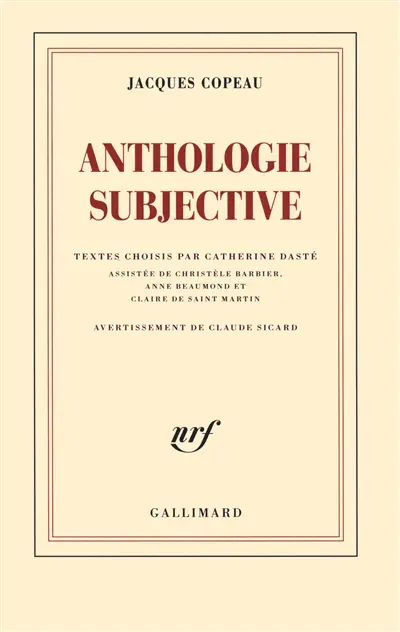 Une anthologie subjective