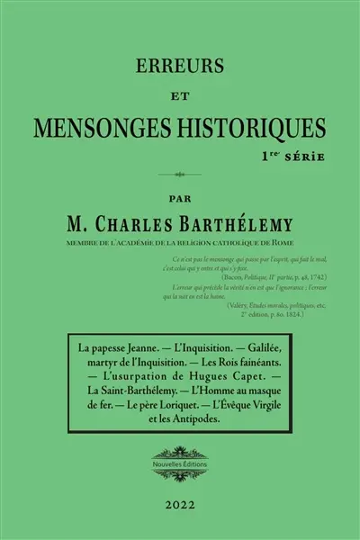 Erreurs et mensonges historiques : Série 01