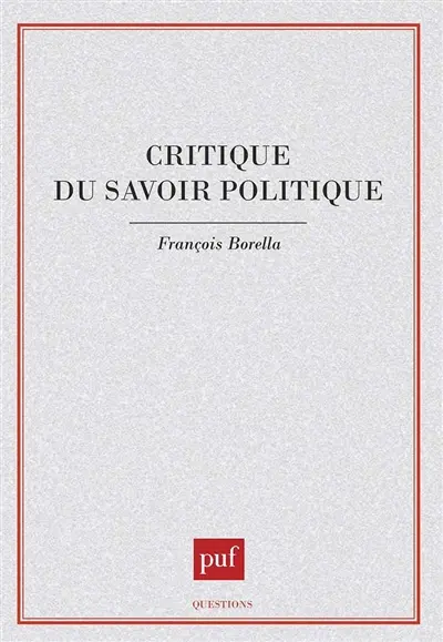 Critique du savoir politique