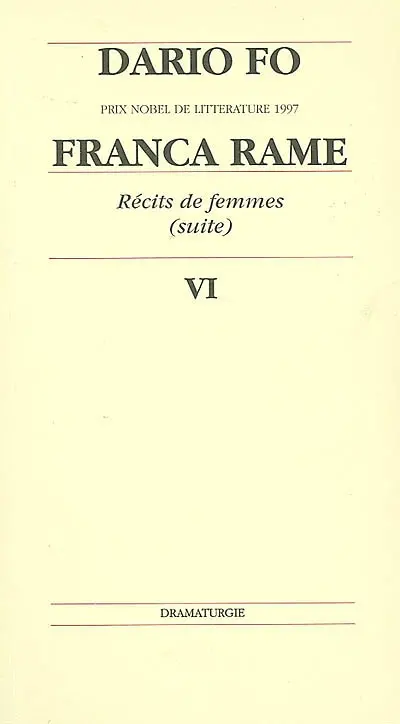 Dario Fo. Vol. 6. Récits de femmes (suite)