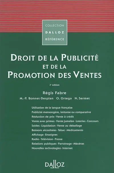 Droit de la publicité et de la promotion des ventes
