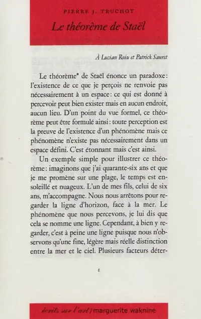 Le théorème de Staël