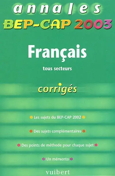 Français tous secteurs : BEP-CAP 2003