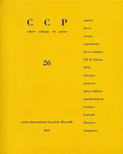 Cahier critique de poésie, n° 26