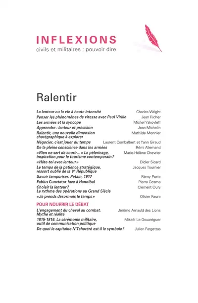 Inflexions : civils et militaires : pouvoir dire, n° 61. Ralentir