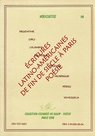 Ecritures latino-américaines de fin de siècle à Paris
