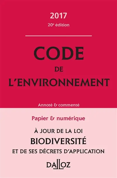 Code de l'environnement 2017