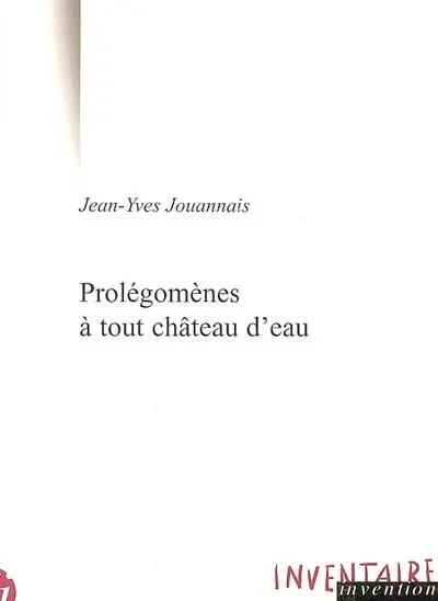 Prolégomènes à tout château d'eau