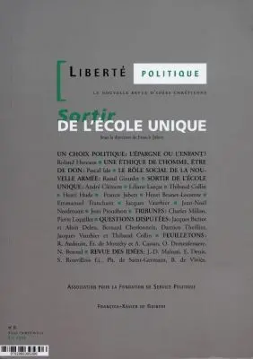 Liberté politique, n° 5. Sortir de l'école unique