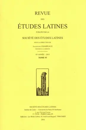 Revue des études latines, n° 93