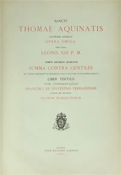 Summa contra gentiles. Vol. 3