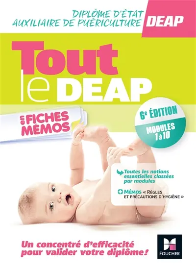 Tout le DEAP en fiches mémos : diplôme d'Etat auxiliaire de puériculture : modules 1 à 10