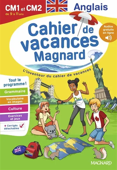 Cahier de vacances Magnard CM1 et CM2, de 9 à 11 ans : anglais : tout le programme !