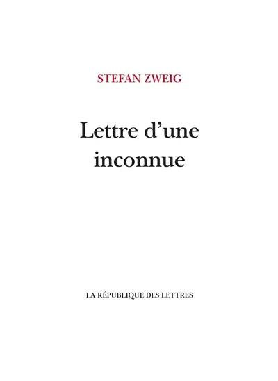 Lettre d'une inconnue