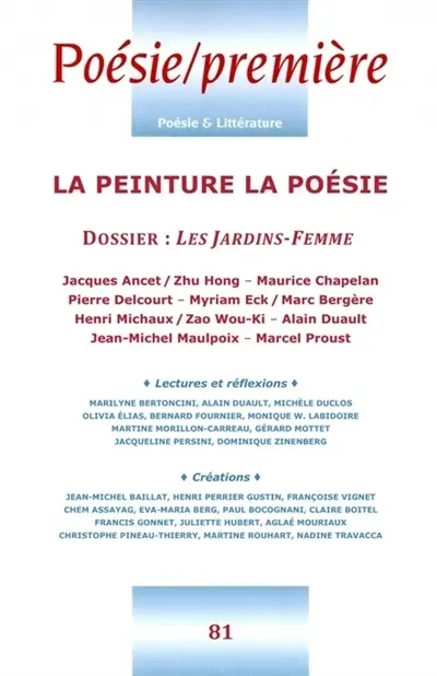 Poésie première, n° 81. La peinture, la poésie