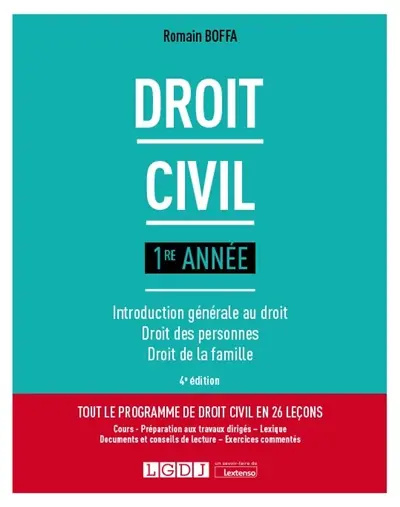 Droit civil : 1re année : introduction générale au droit, droit des personnes, droit de la famille
