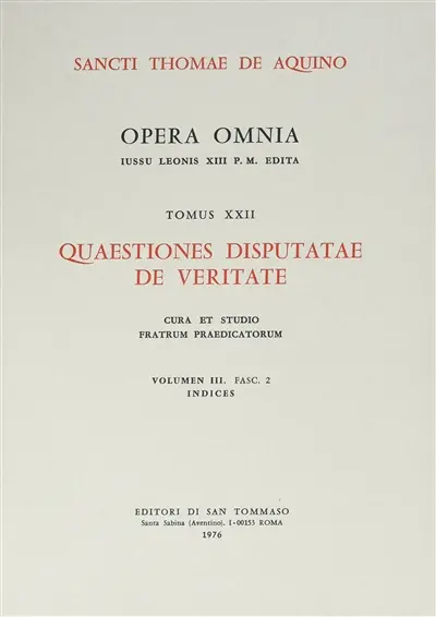 Quaestiones disputatae de veritate. Vol. 3