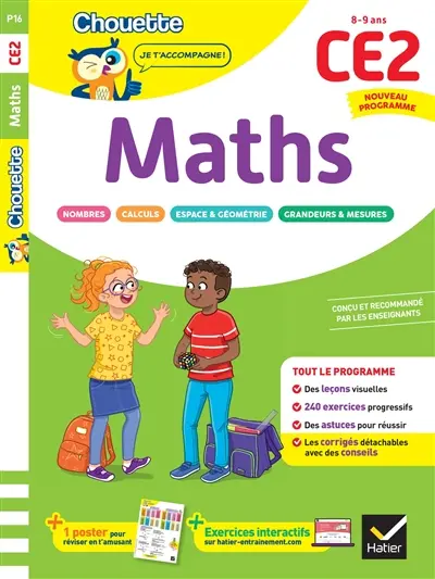 Maths CE2, cycle 2, 8-9 ans : nouveau programme