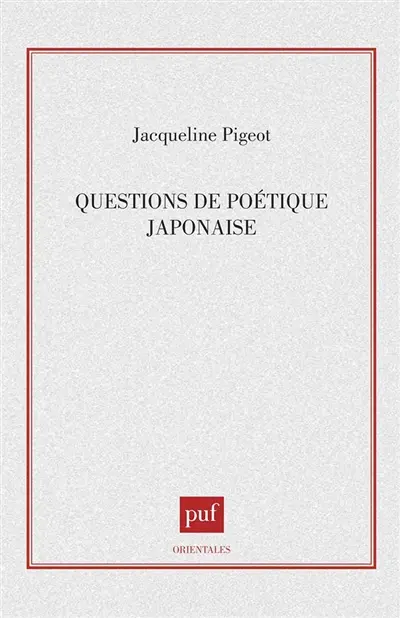 Questions de poétique japonaise