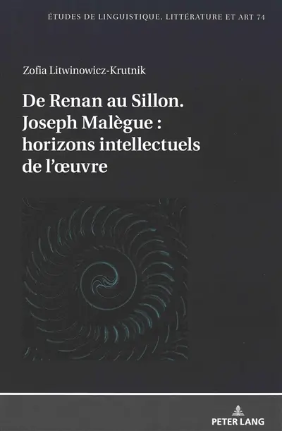 De Renan au Sillon : Joseph Malègue : horizons intellectuels de l'oeuvre