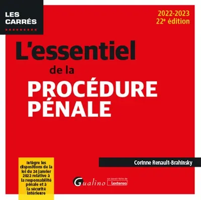 L'essentiel de la procédure pénale : 2022-2023