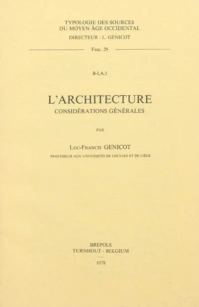 L'architecture : considérations générales