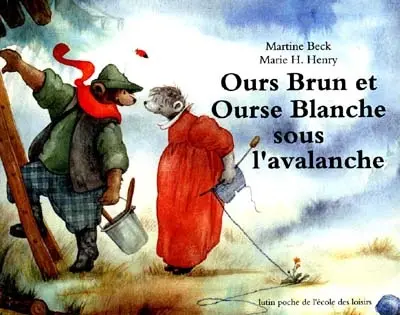 Ours brun et Ourse blanche sous l'avalanche