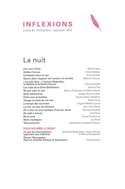 Inflexions : civils et militaires : pouvoir dire, n° 56. La nuit