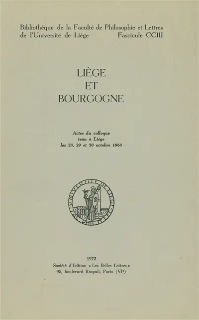 Liège et Bourgogne : actes