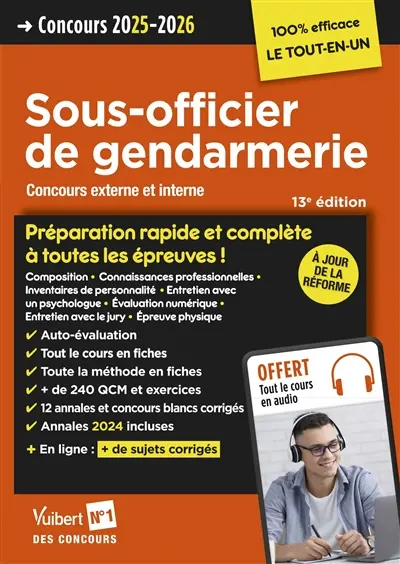 Sous-officier de gendarmerie : concours externe et interne : concours 2025-2026