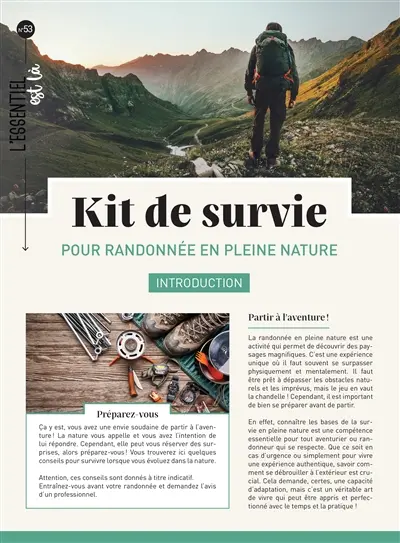 Kit de survie : pour randonnée en pleine nature
