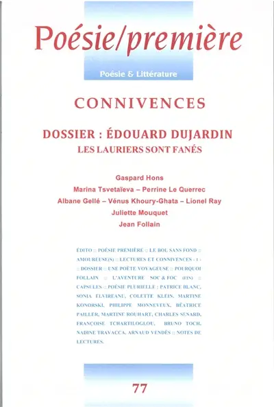 Poésie première, n° 77. Connivences