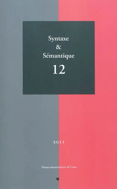 Syntaxe et sémantique, n° 12