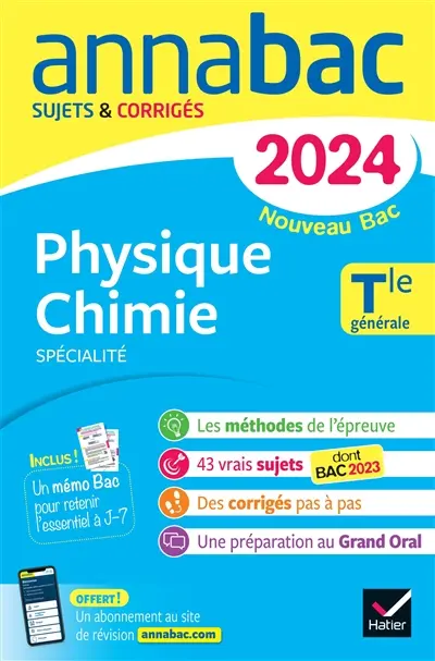 Physique chimie spécialité, terminale générale : nouveau bac 2024