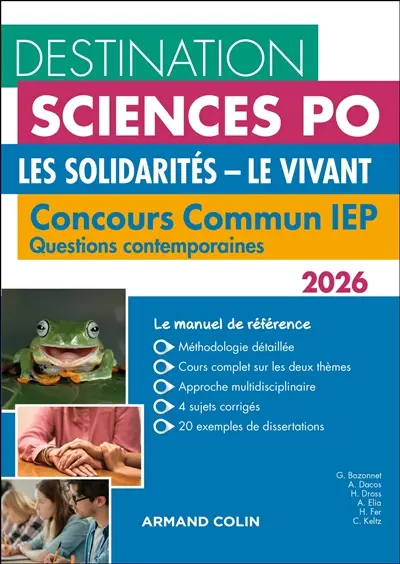 Concours commun IEP : questions contemporaines 2026 : les solidarités, le vivant