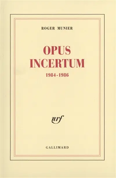 Opus incertum : 1984-1986